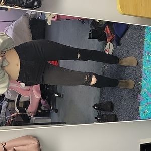 Black Knee Ripped Jeans